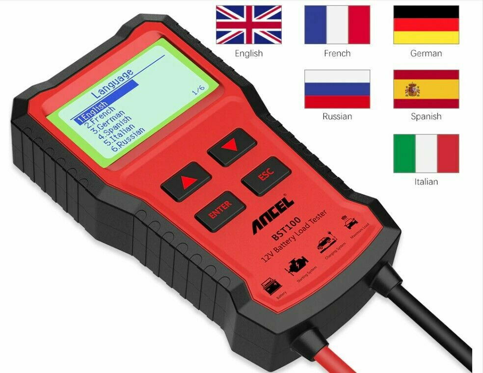 12V Auto Car Battery Tester Digital 100-2000CCA Charging Cranking Test Analyzer