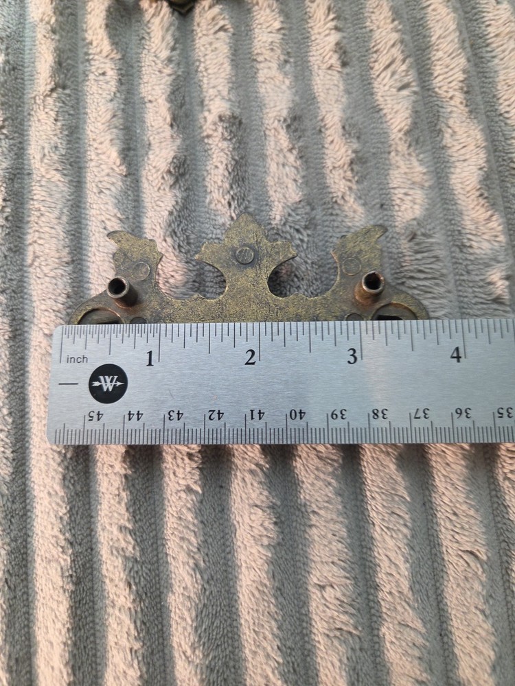 Vintage Lot of 6 Brass Drawer Drop Pulls Hardware 2.5" OC Replacement Pulls