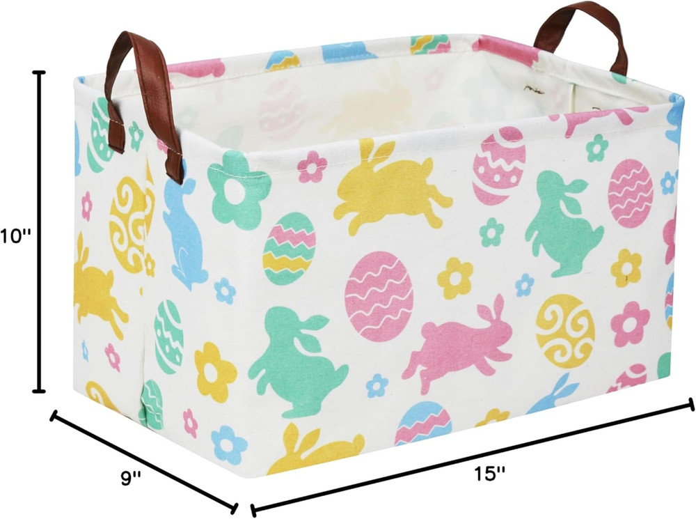 Rectangular Easter Baskets, Easket Basket for Kids.Bunny Easter Basket with H...