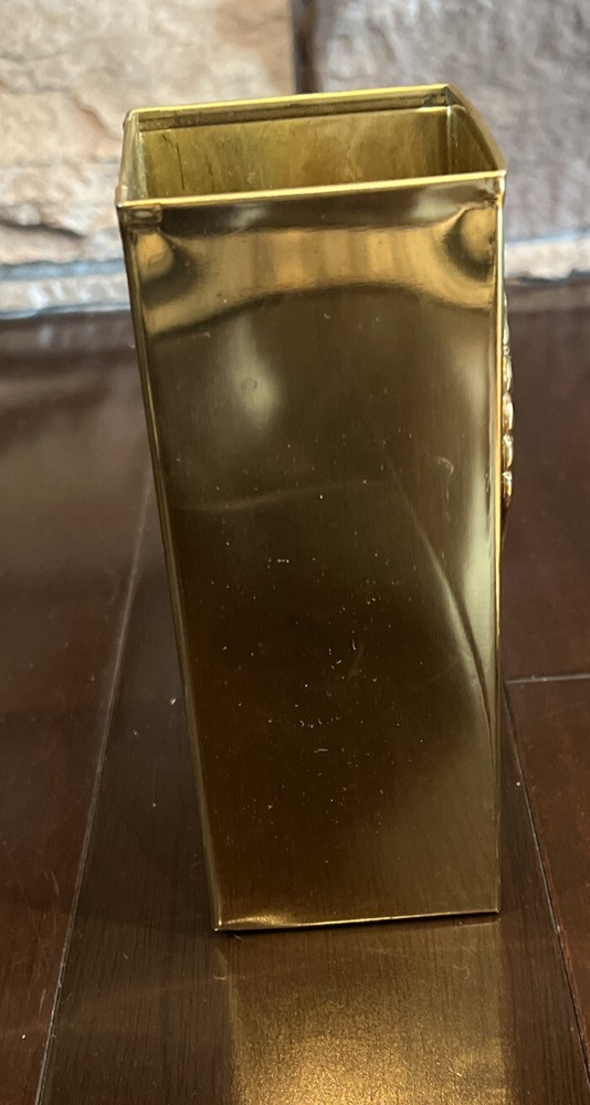Brass Seashell Match Holder Container Vase