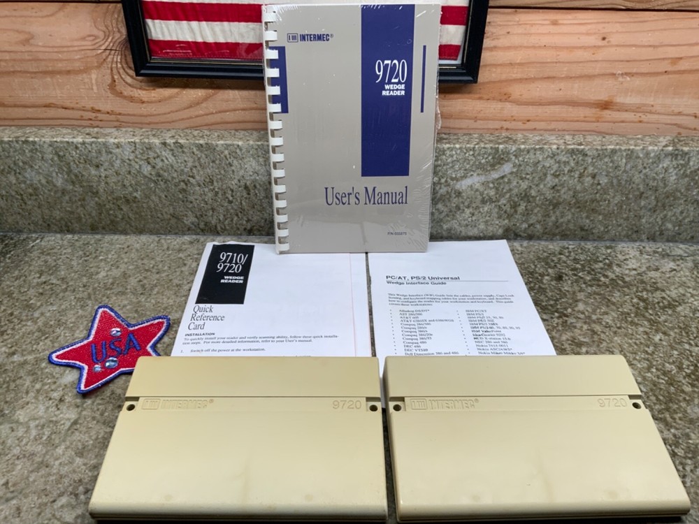 Set of 2 Intermec Wedge Reader 9720 with Quick Reference Card & Users Manual