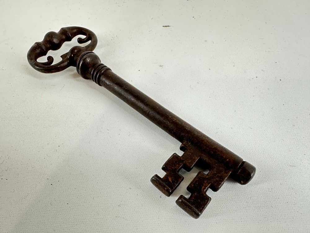 Skeleton Key Corkscrew Antique Cast Iron Large Wine Goth Jail
