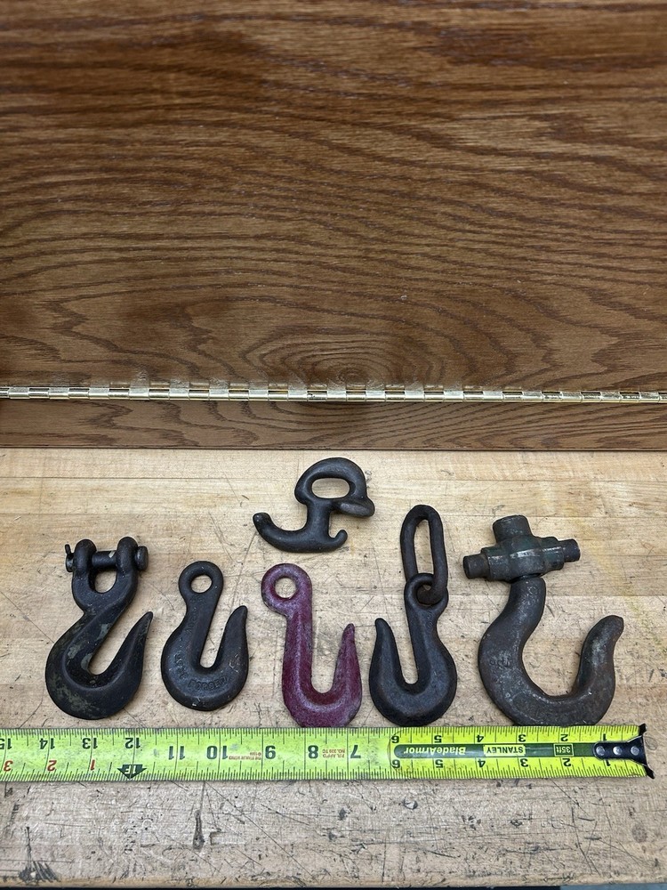 Lot Of Vintage Hooks Misc. Rigging Lifting Hooks
