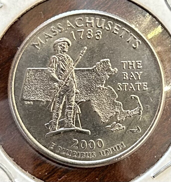 2000 D: Massachusetts State Quarter BU from mint roll