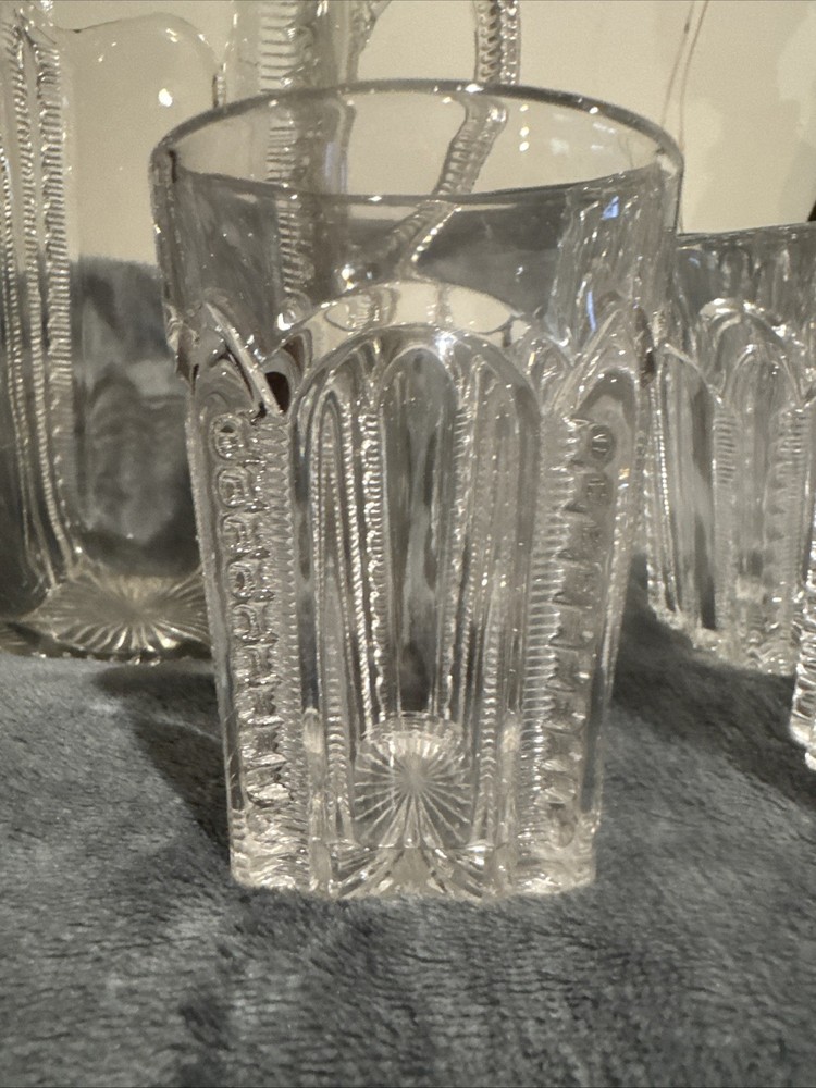 EAPG 1901 Orinda Pattern Pitcher with 7 Glasses