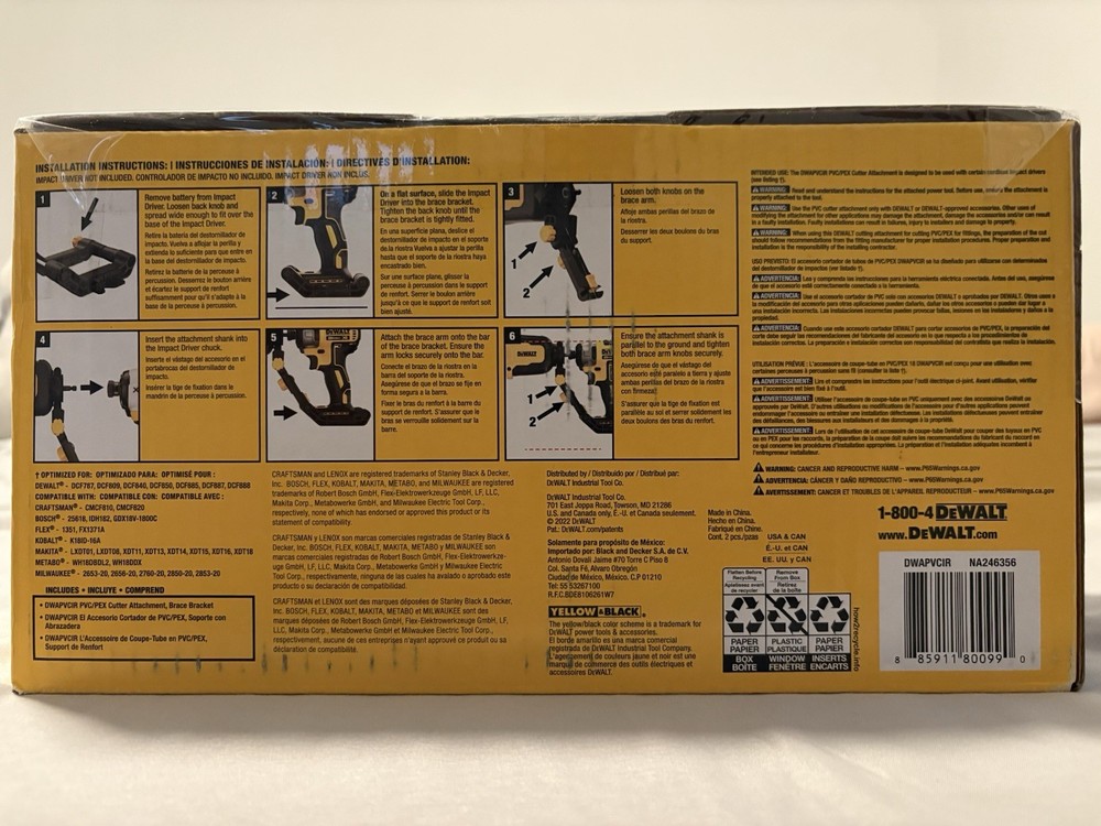DEWALT Impact Connect PVC/PEX Cutter Attachment
