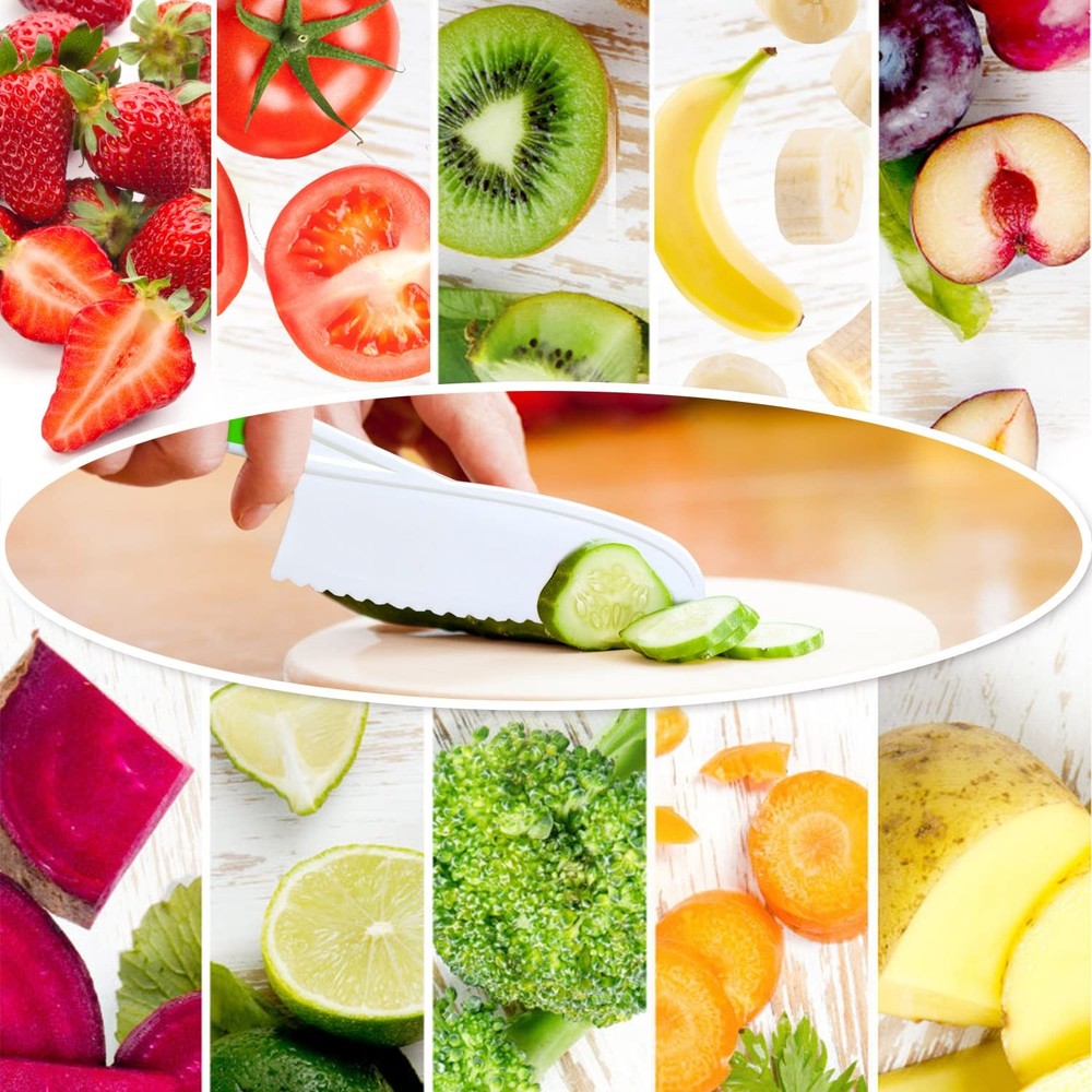 Knife Set 4 Pcs, Real Cooking Tools, Plastic, Multicolor