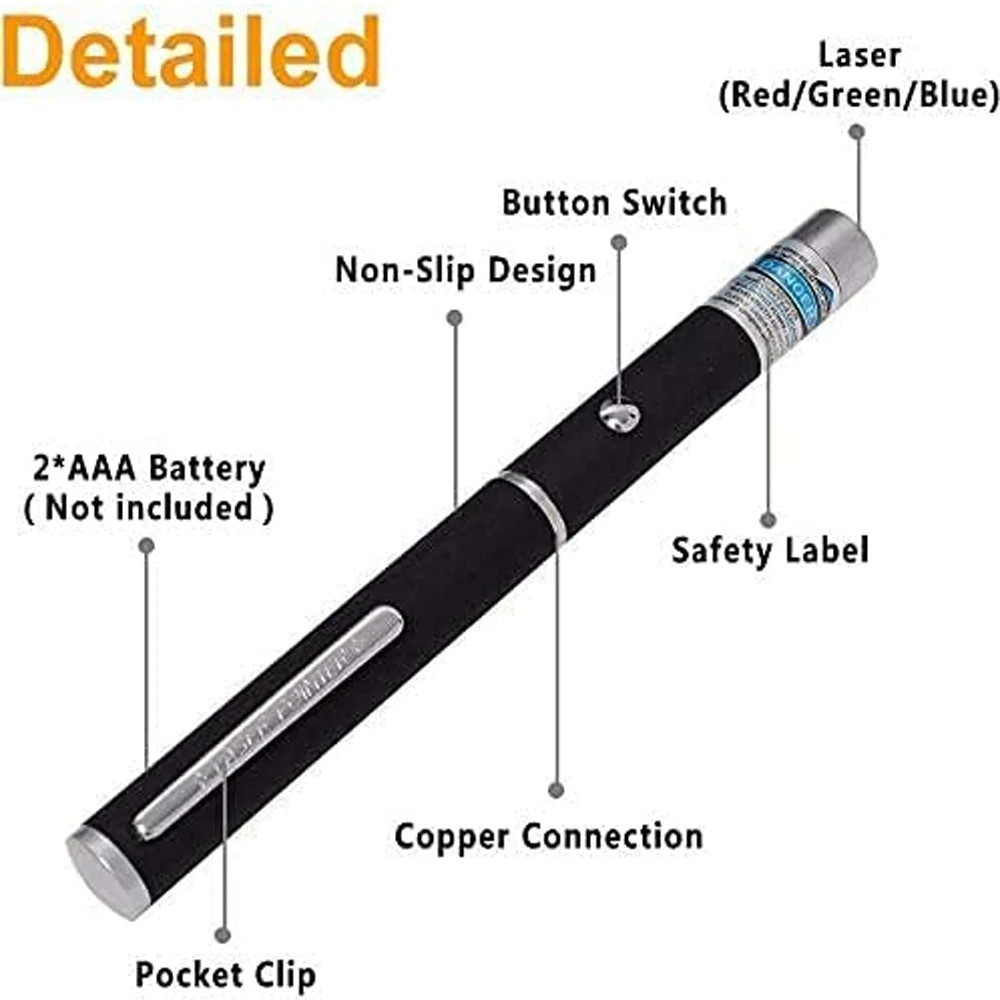 Red Light Laser Pointer Rechargeable Flashlight Cat Toy Adjustable Focus