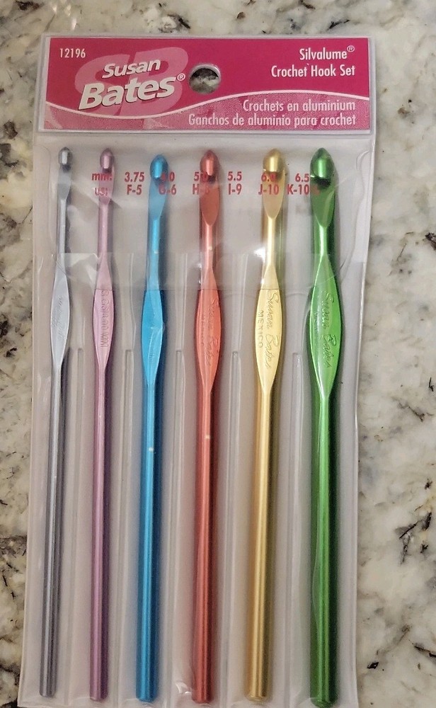 Susan Bates -Silvalume 6 Multi-Colored Aluminum Hook Set