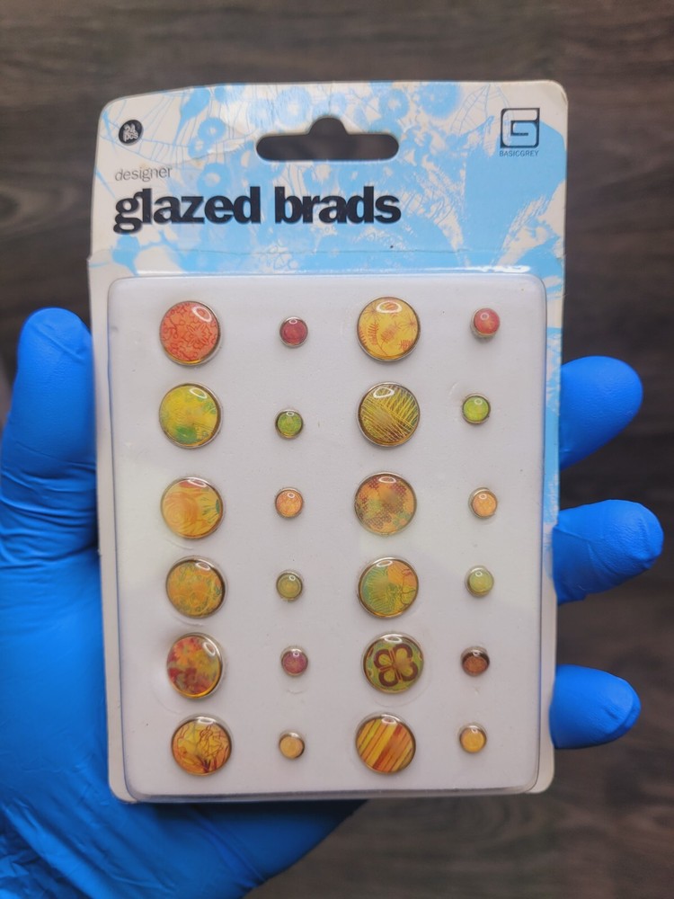 BasicGrey Year (2008) glazed brads, 24 pieces