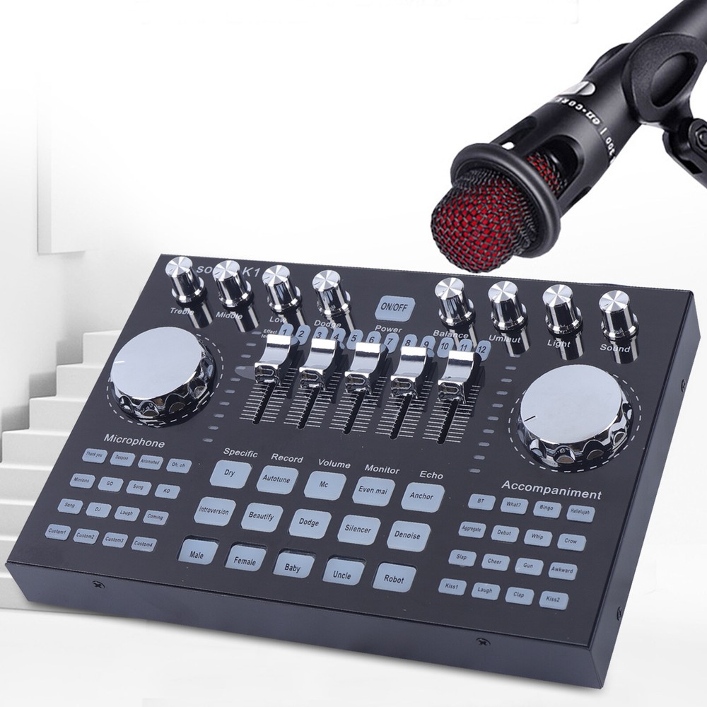Audio Mixer Sound Board Console with 27 Sound Effects, USB Bluetooth Input