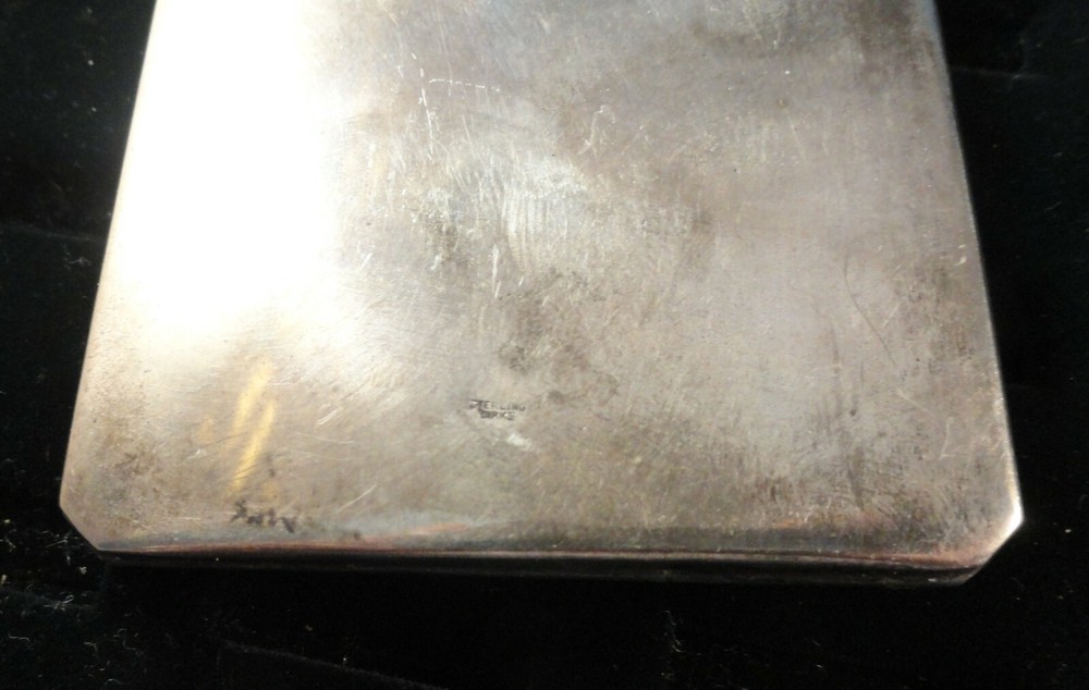 Antique Signed Sterling Silver Hand Chased Compact