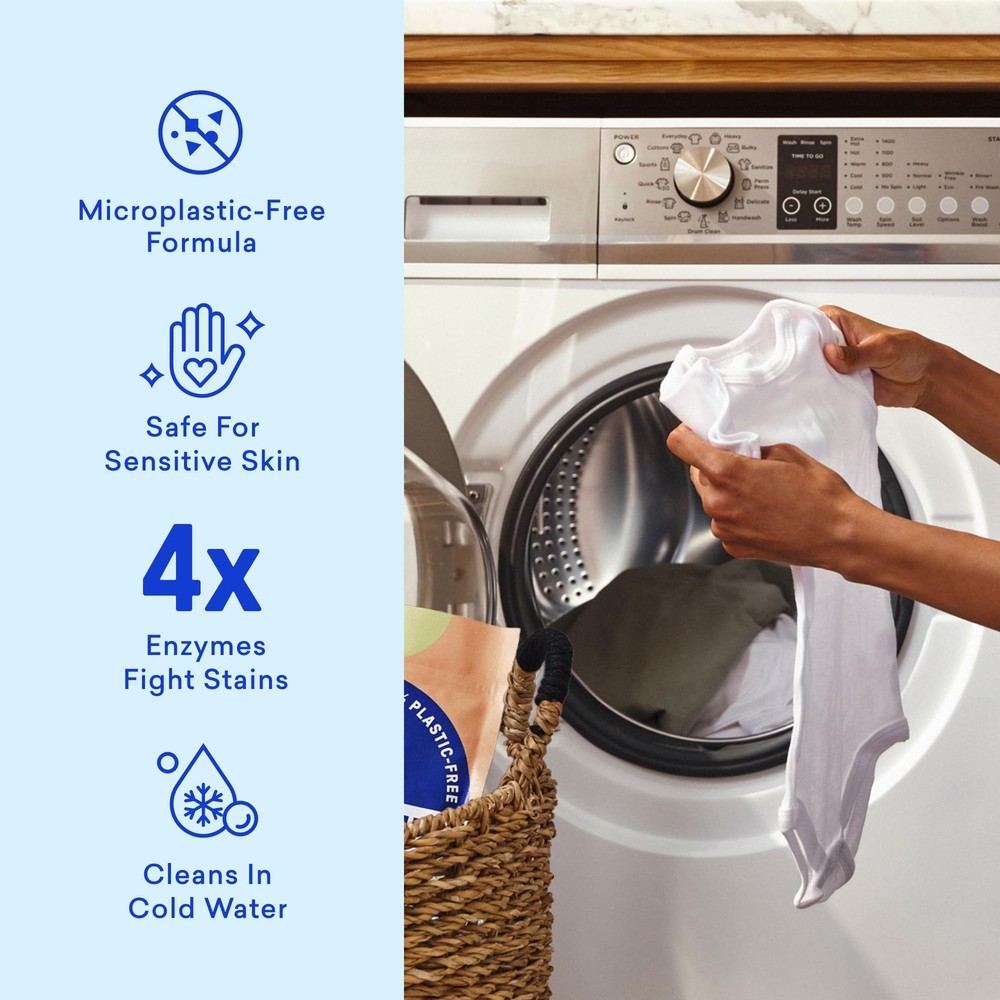 Laundry Detergent Tablets, 120 Count, Plastic-Free Eco-Friendly Pods, Sheets,...