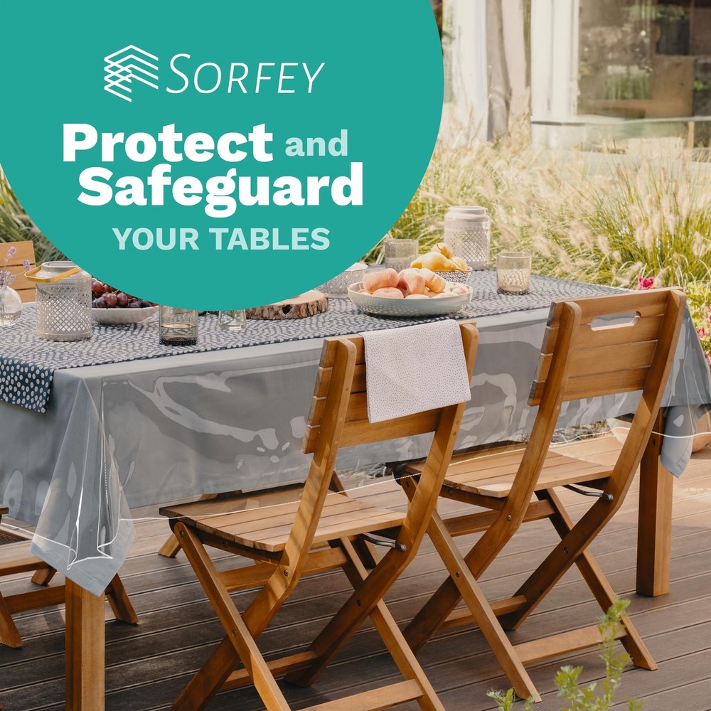 Plastic Table cover - Clear Tablecloth 124" x 60" (Rectangle),