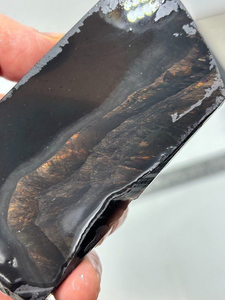 Fire Obsidian Slab Lapidary Cabbing Knapping Combo ship avail