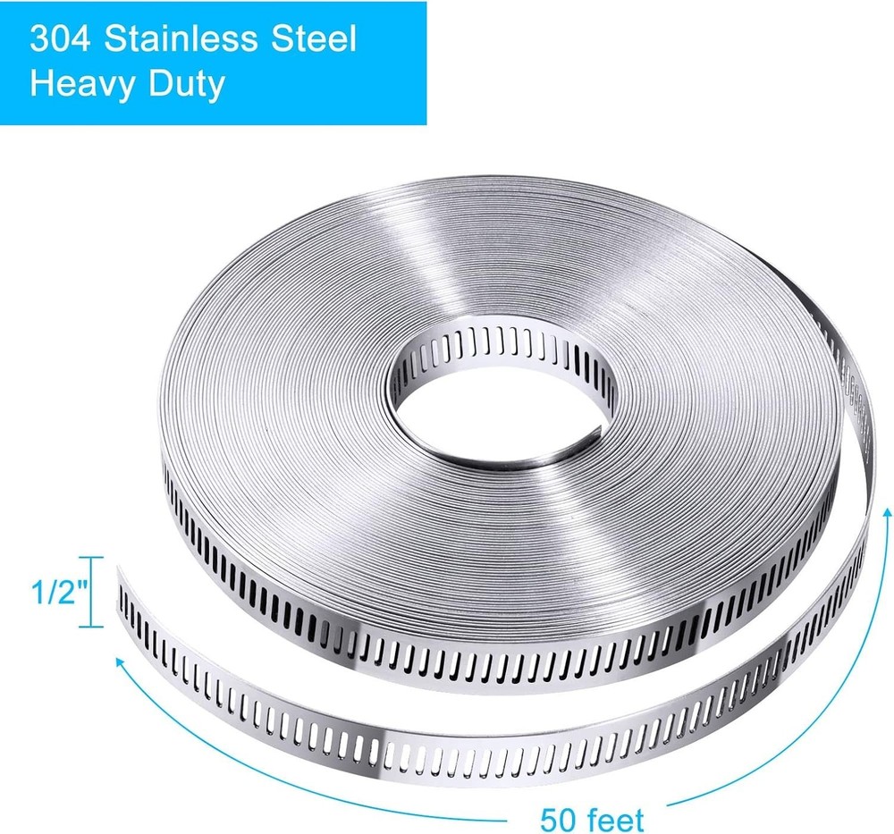 Cut-to-Fit Hose Clamp Strap with Fasteners