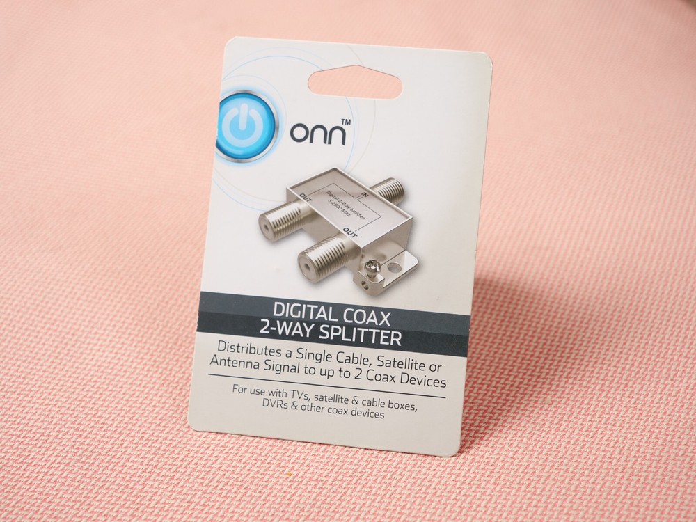 Onn Digital Coax Pro 2-Way Splitter - New