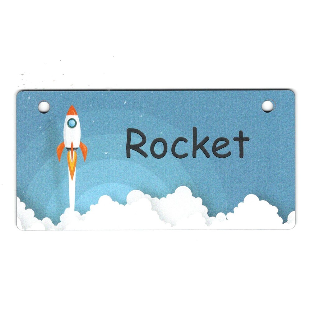 Rocket   Personalized 5" x 2.5" Dog Crate Tag