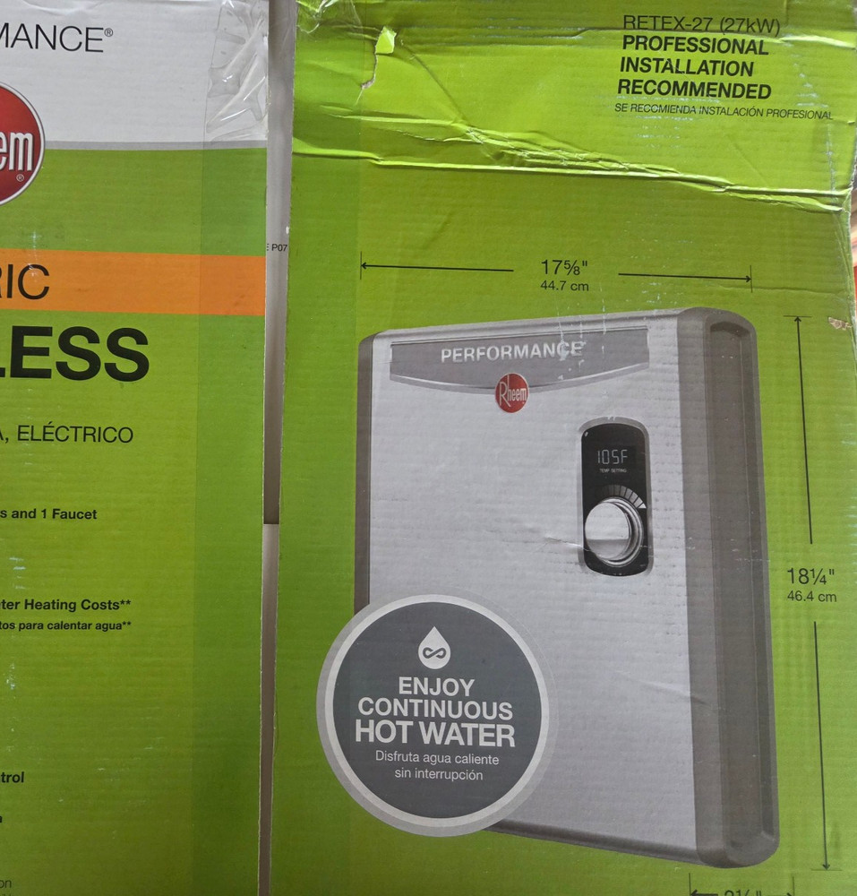 NEW Rheem RTEX-27 Electric Tankless Water Heater  27 KW