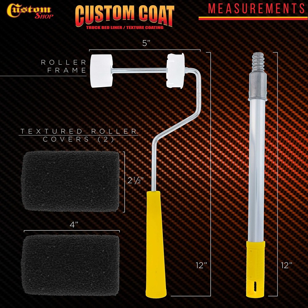 Custom Shop Texture Paint & Bedliner Roller Accessory Application Kit with Ch...