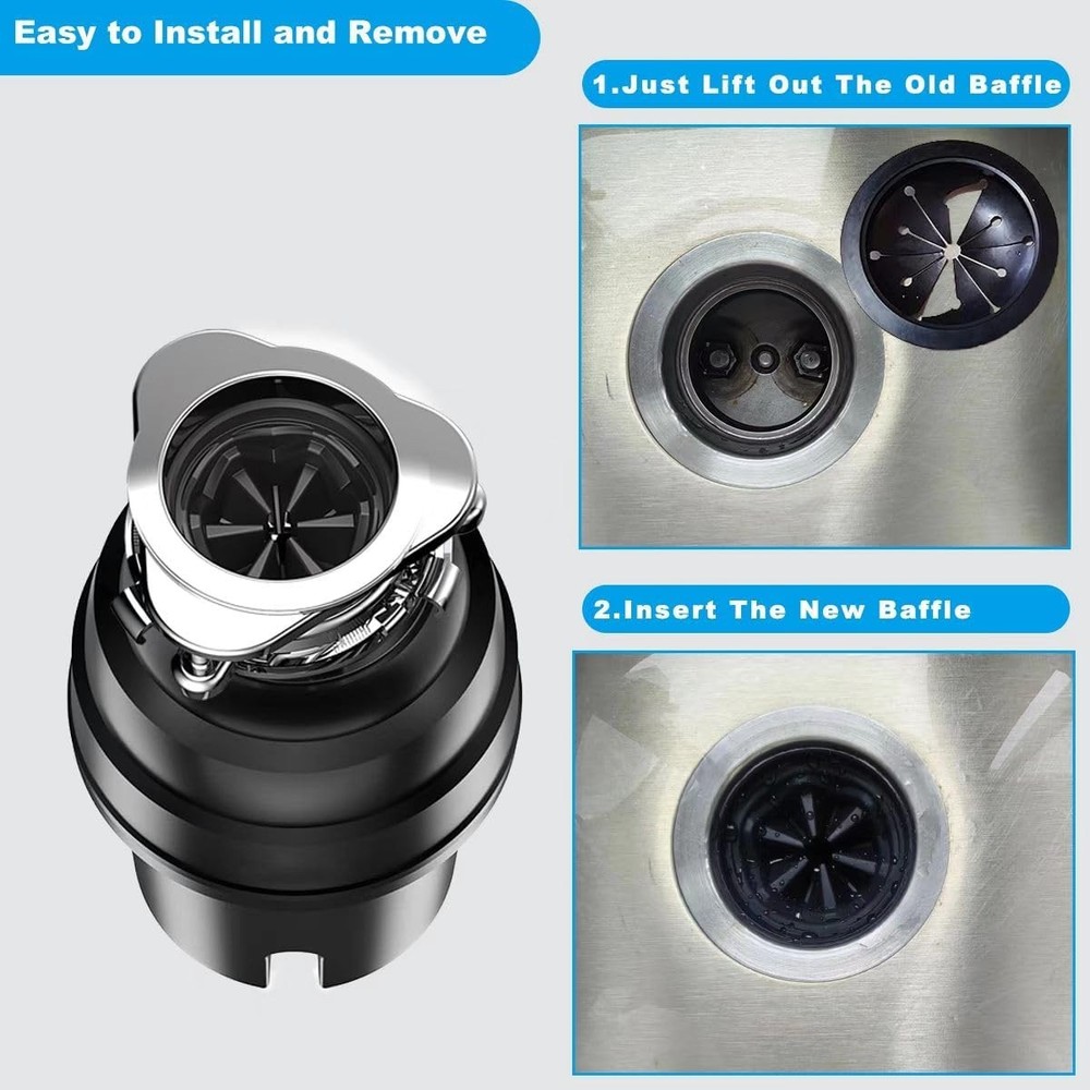 2 Pack Garbage Disposal Splash Guard 3 3/8 Inch Sink Baffle InSinkErator