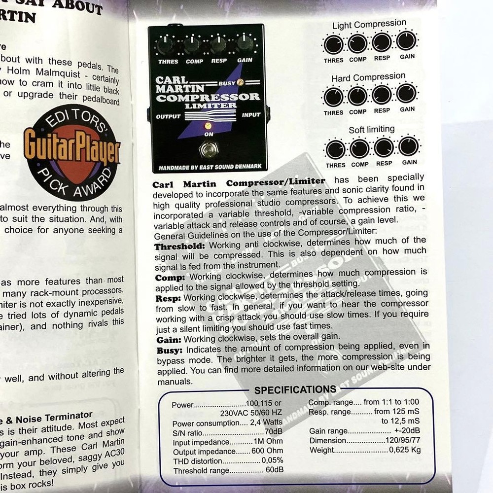 Carl Martin Compressor Limiter Unused