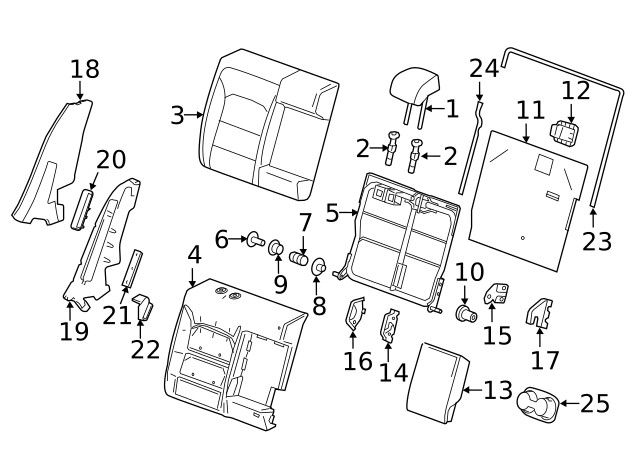 Genuine GM Seat Back Frame Inner Bushing 13514131
