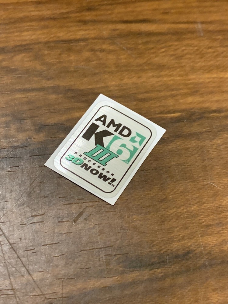 AMD K6-III 3 3D Now! Processor Computer Case Badge FLAT Sticker Retro 486 PC