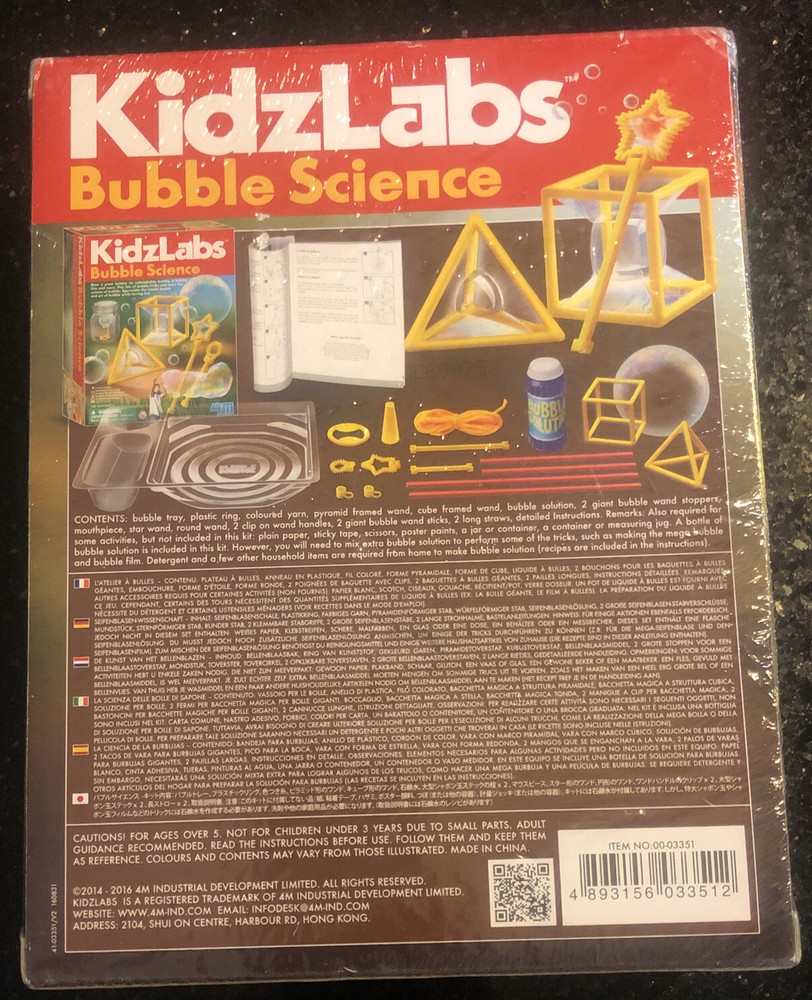 BUBBLE SCIENCE KIT 4M Kidz Labs Educational Sealed