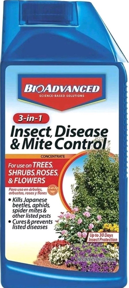 32 oz BioAdvanced 3-In-1 Insect, Disease & Mite Control Tree & Shrub Concentrate