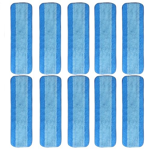 10 Pack Microfiber Cleaning Pads for Bona Mop, Reusable Microfiber 10 Pack Blue