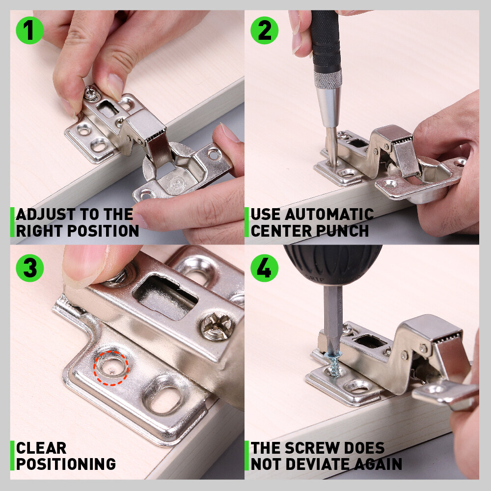 2 Super Strong Automatic Centre Punch Adjustable Spring Loaded Metal Drill TooL