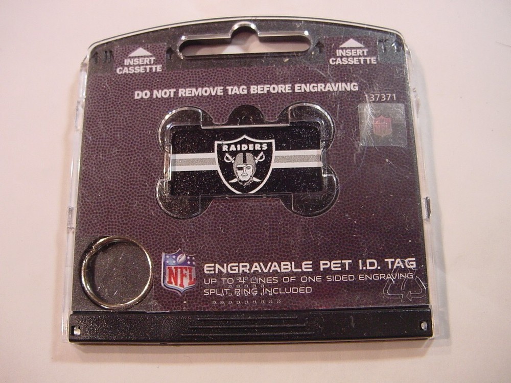 NEW - ENGRAVABLE PET I.D. TAG - RAIDERS
