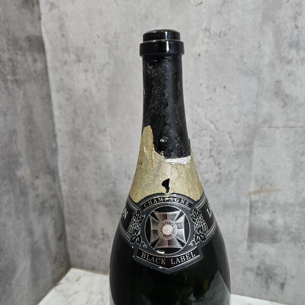 Large 300cl Lanson Champagne Black Label Brut Bottle Shop Display Empty