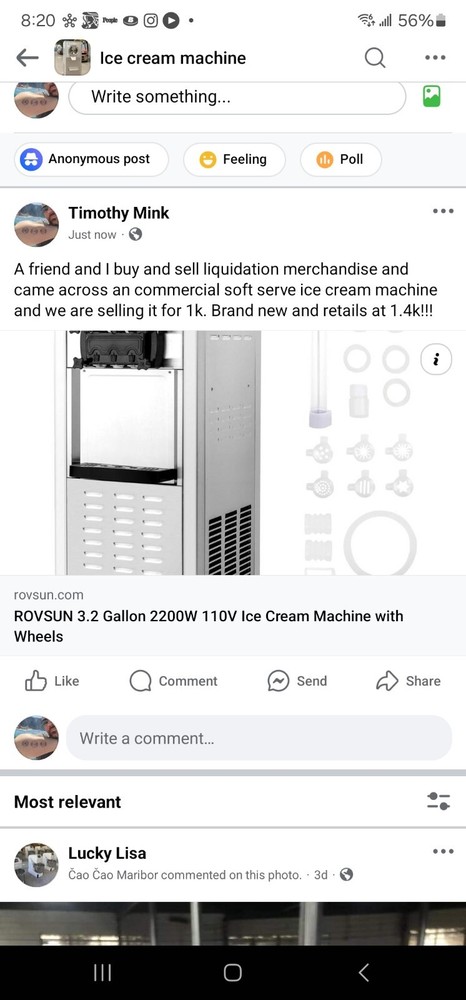 Soft serve ice cream machine commercial