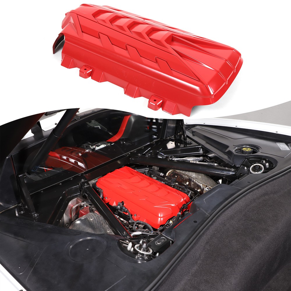For 2020-Up Corvette C8 ABS Plastic Red Engine Cover