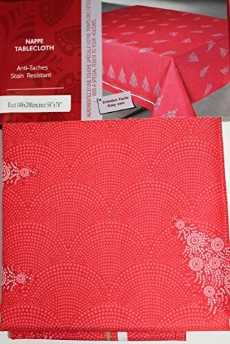 Texstyles Deco Christmas Tree, Stain Resistant Tablecloth 100% Polyester 58"x78"
