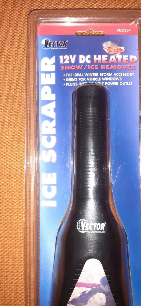12V Heated Ice Scraper 15" Cord Electric Snow Ice Chip Windshield Window Scraper