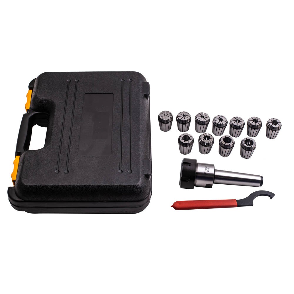 Precision ER32 Collet Set MT3 Shank Chuck & Spanner W/ Box For Milling Machine
