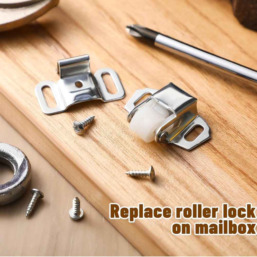 1 Set Mailbox Replacement Roller Catch Latch with Screws Hardware Roller Wheel S