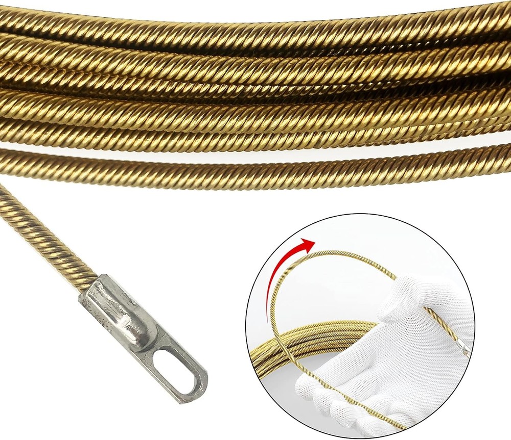 16ft Electrical Spring Wire Threader Fish Tape Fastener Cable Wire Puller Tool U
