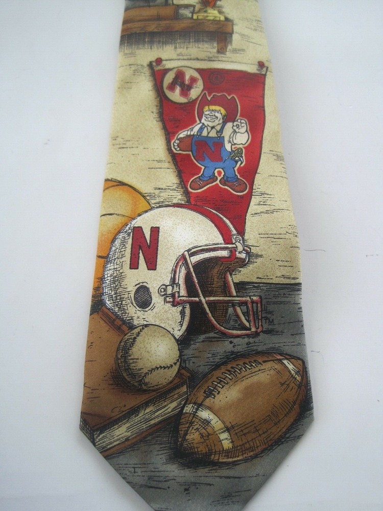 Nebraska Corn Huskers Tie Silk Men's GUC