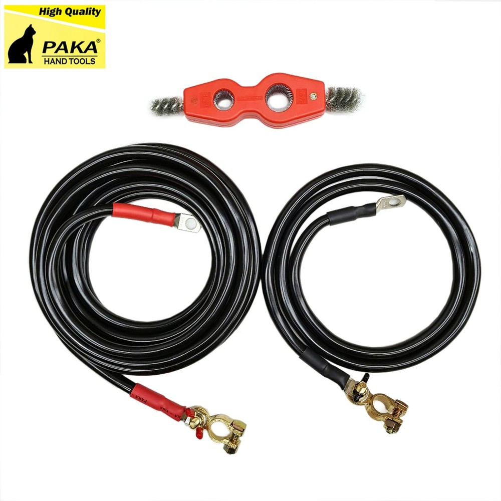 Battery Relocation Kit, # 2 AWG Cable, Top Post 12 FT / 3 FT BLACK , USA MADE