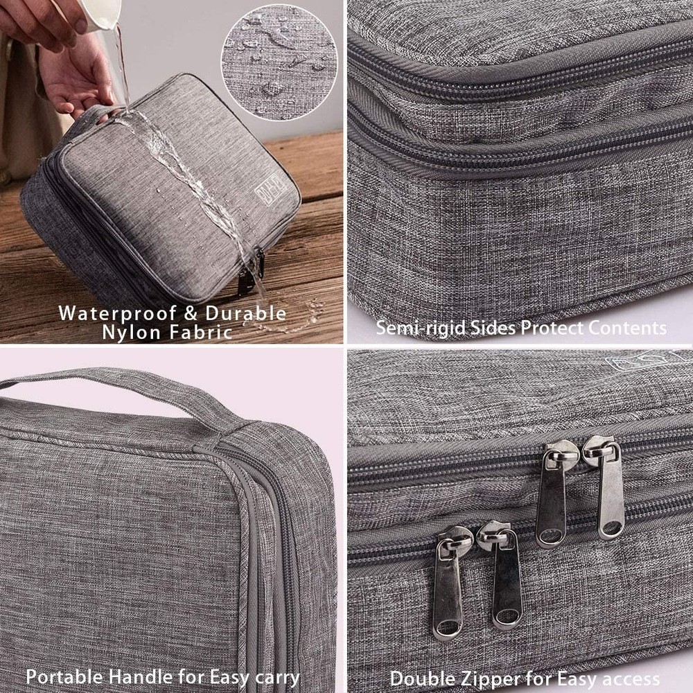 KERNORV Travel Cable Organizer Bag, Three-Layer Electronics-B12