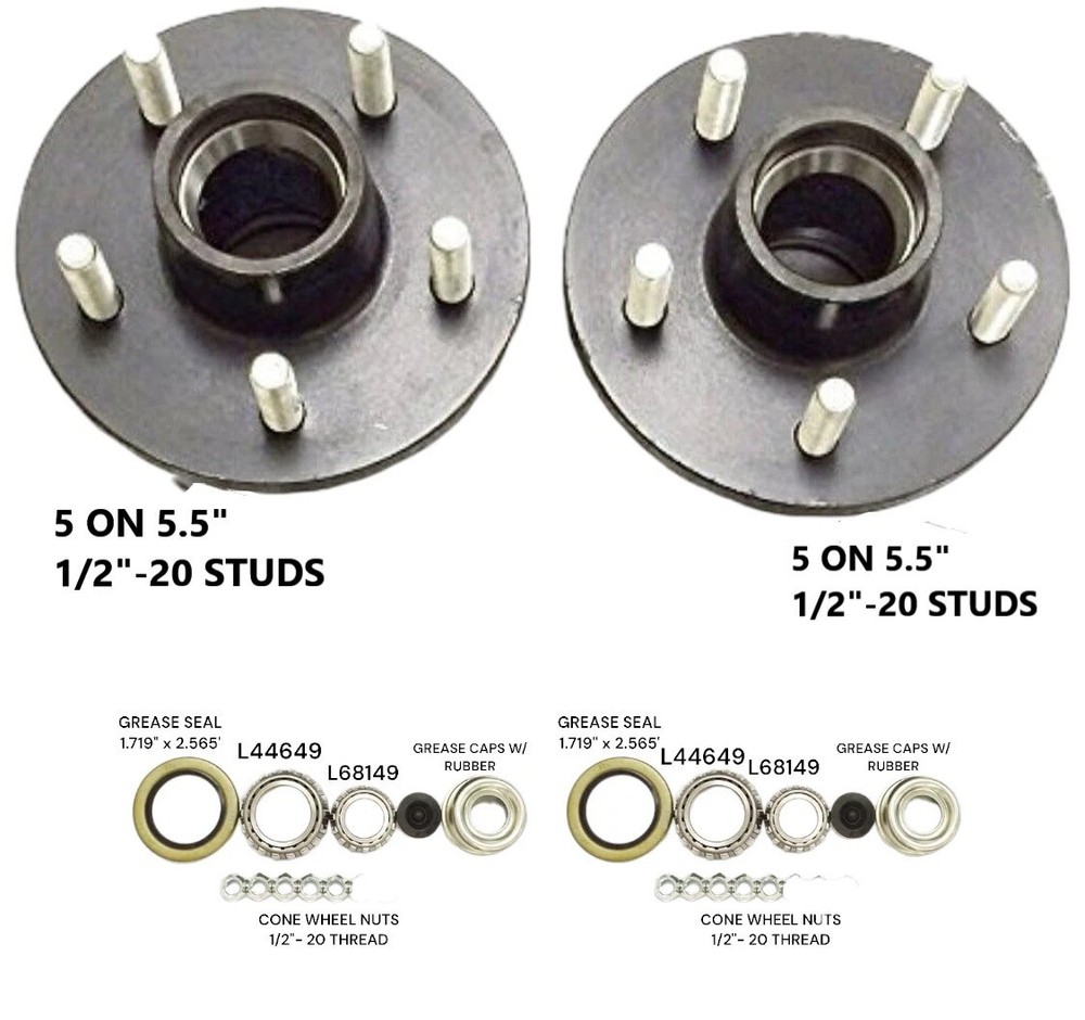 5 Lug Trailer Idler Hub Kit 5 on 5.5 for 3500 lbs Axle 5x5.5