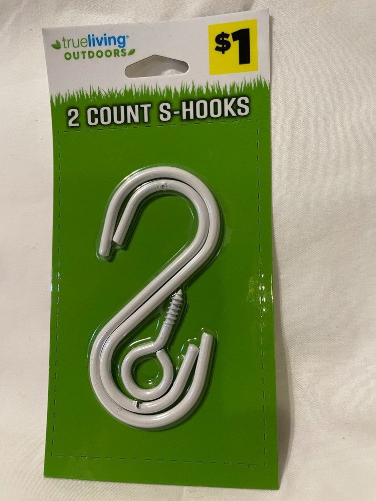 True Living Outdoors Metal S Hooks 2 pack Kit White