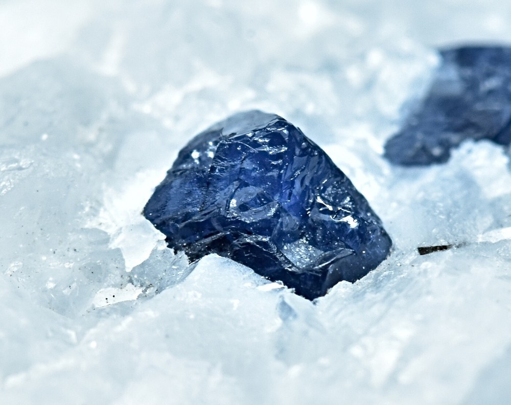 Natural Blue Spinel Crystals On Matrix 29 Gram