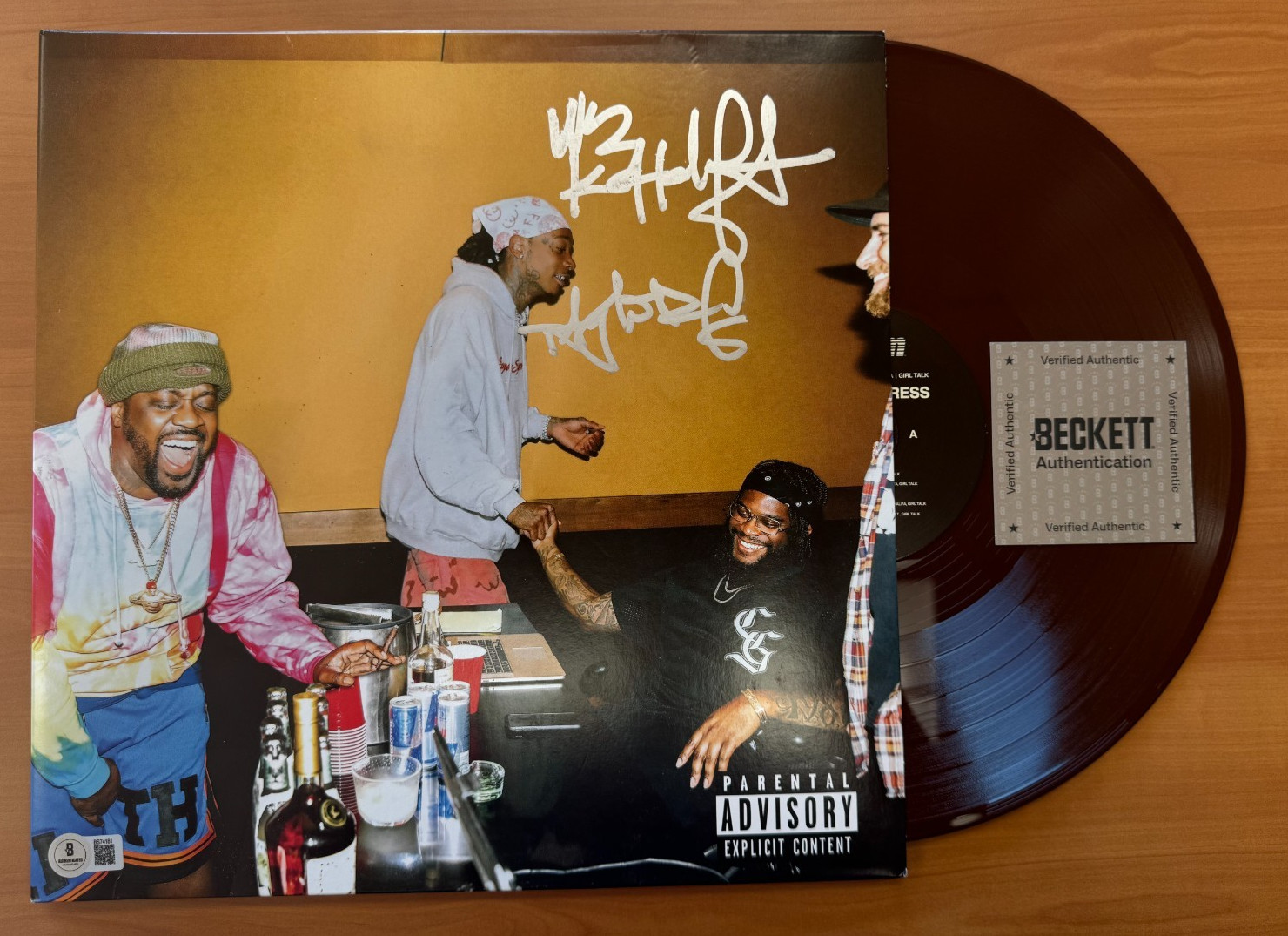 Wiz Khalifa Signed Autographed Vinyl LP Full Court Press BAS Beckett COA
