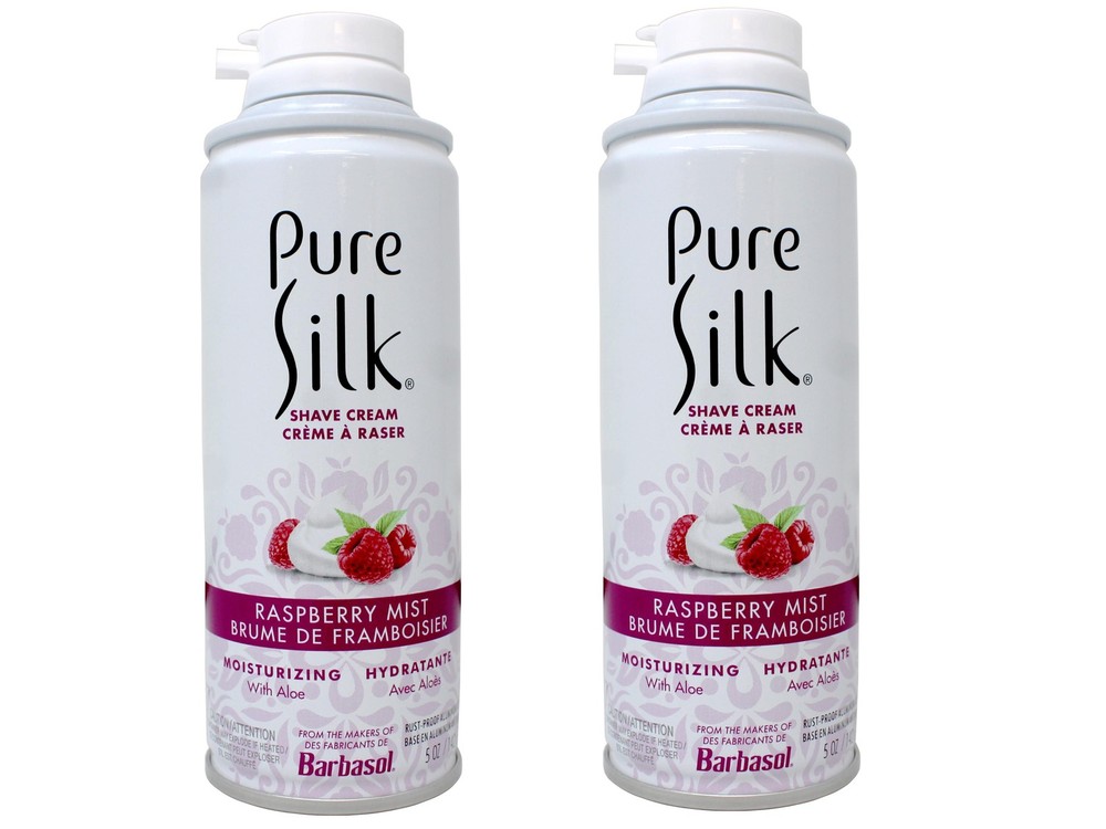 Pure Silk Shave Cream with Aloe, Raspberry Mist, 5 OZ - 2 Pack