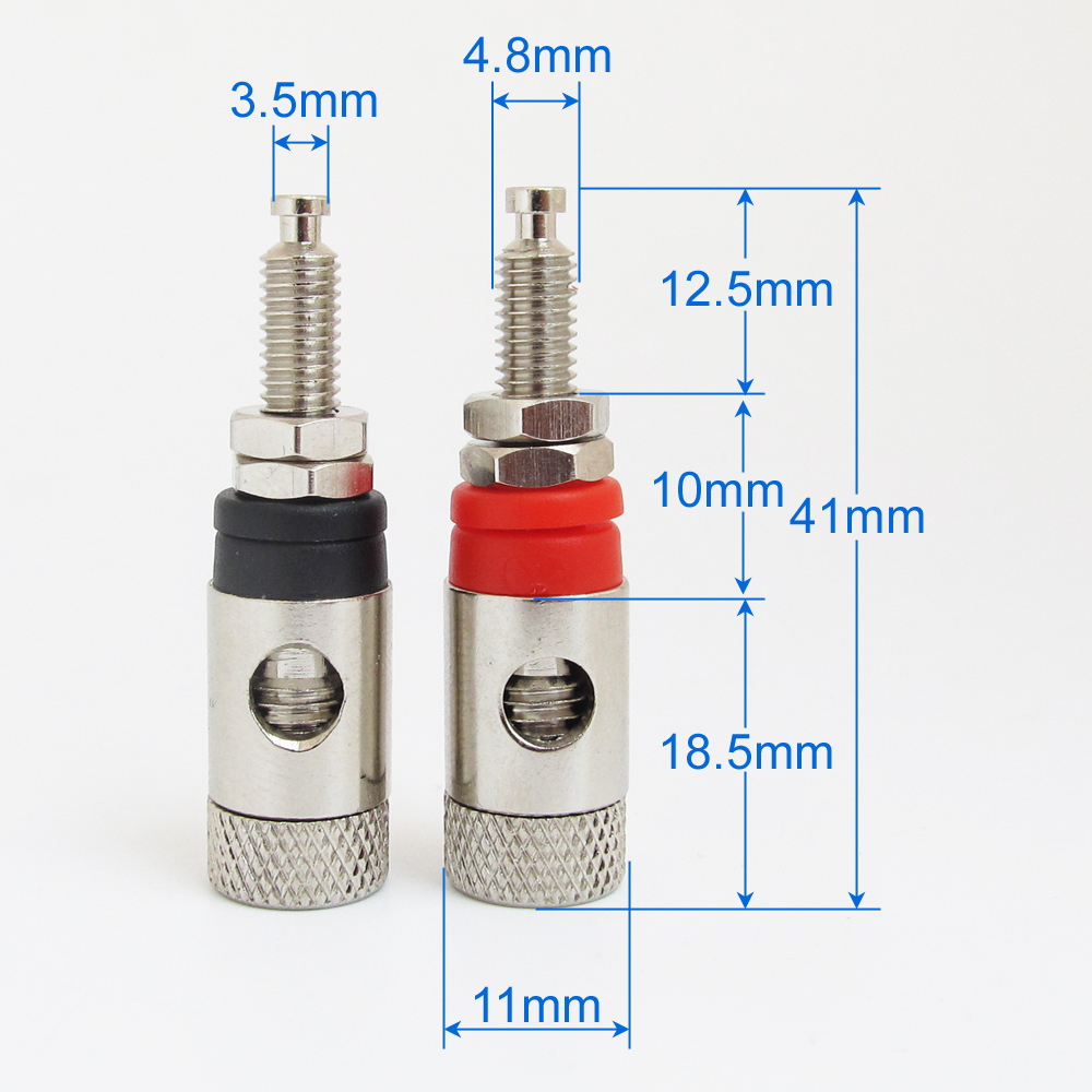 2pcs Nickel Plated Binding Post 4mm Banana Plug Amplifier Speaker Audio Socket